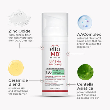 UV Skin Recovery Red Color Correcting Green Tint Broad Spectrum 1.7 fl oz